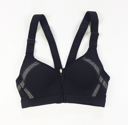 Fashion Front Zipper Sports Bra